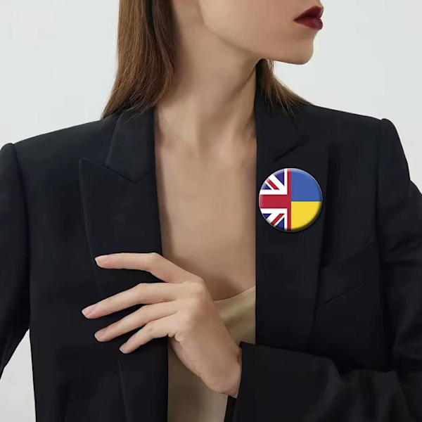 Ukraina Flagga Slag Pins Bulk UK Ukrainsk flagga Emalj Pin Britai 1pc One size