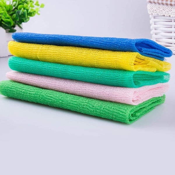 30*90cm Nylon Mjuk Bad Kroppstvätt Handduk Skrubb Bad Exfolierande E4G6 A5U0