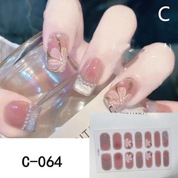 14 st 3D Blomster Nagelsticker - Lätt att Ta Bort - Flickaktigt Hjärta Sommar Nagelsti S1U3 C-064 14pcs