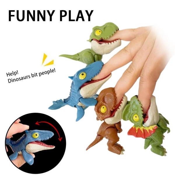 Squeeze Toy, Biting Hand Tyrannosaurus gagss Toy, Finger Dinosaur Dilophosaurus B one-size