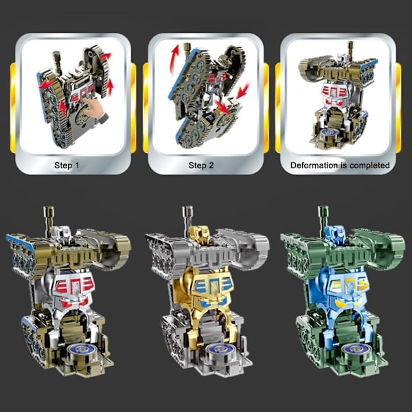 Kreativ Mech Fidget Spinner Simulerad Tank Deformation Robot Vuxen Fidget. Golden 1pcs