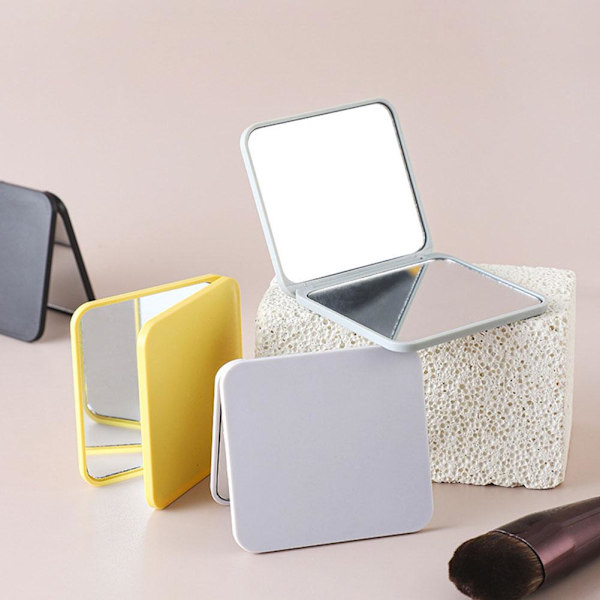 Mini Fyrkantig Sminkspegel Bärbar Dubbelsidig Vikbar Spegel Liten Gåva E8P6 white 1pcs