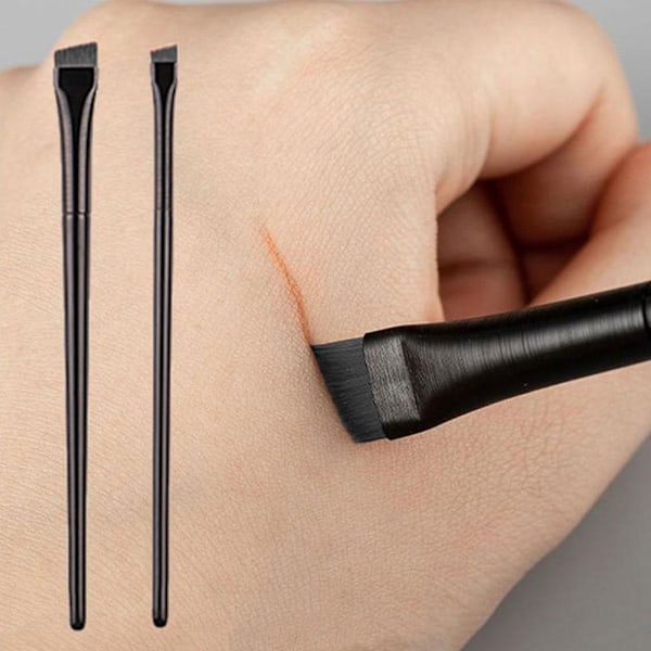 Ultratunn Professionell Sminkverktyg Portabel Liten Vinklad Ögonbrynsborste Eyelinerborste Ögonbryns Eyelinerborste blackB A102