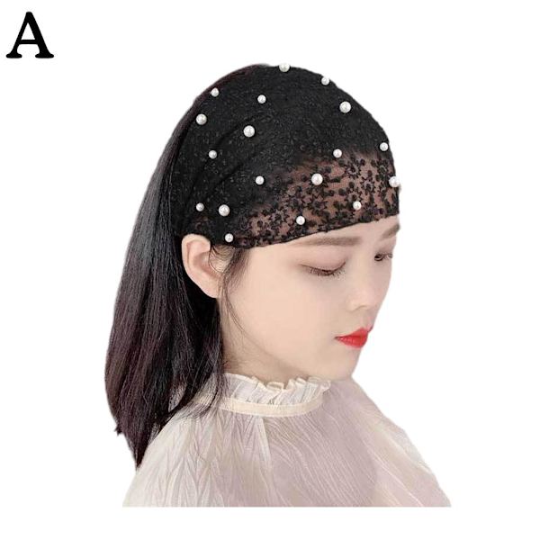 Utsvängd Hårband med Blommor, Koreansk Stil för Smink ✨ U5T9 black one-size