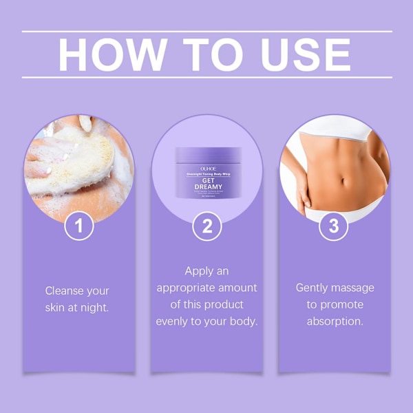 3 st GET-DREAMY Overnight Toning Body Whip 200 ml Kroppsfirm