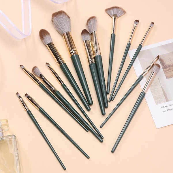 14-delars Sminkborstset Ögonskugga Mjukt Hår Foundation Make-up