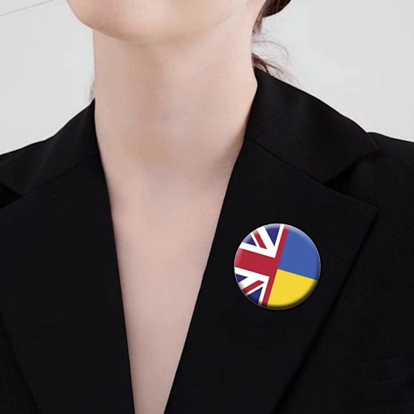 Ukraina Flagga Slag Pins Bulk UK Ukrainsk flagga Emalj Pin Britai 1pc One size