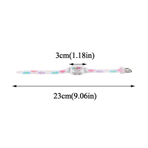 Dam Sommar Transparenta Blommiga Klockor Färgglada Casual Rund Klocka W0 P2Y4 B5D5 B One size
