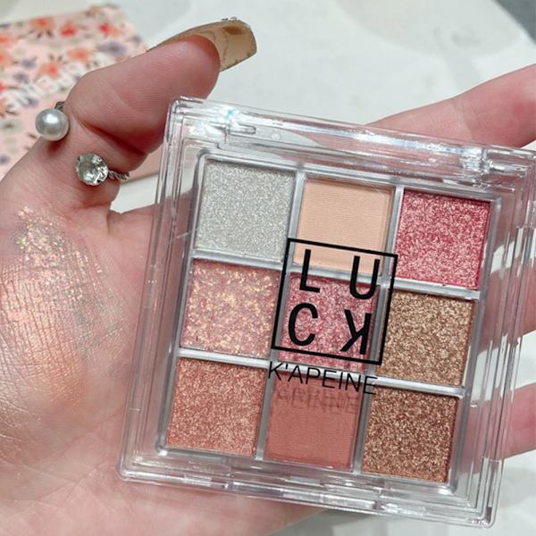 9 PalaceGrid Ins-Style Ögonskuggspalett Glitter Pärla Prisvärd Matt A9O9 01 # Coral Pink 10g