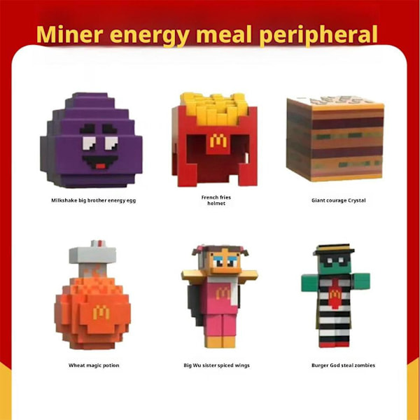 Spel Minecraft Byggkloss Leksak Plast Mini DIY Byggkloss hamburger 1pcs/Without Cdk