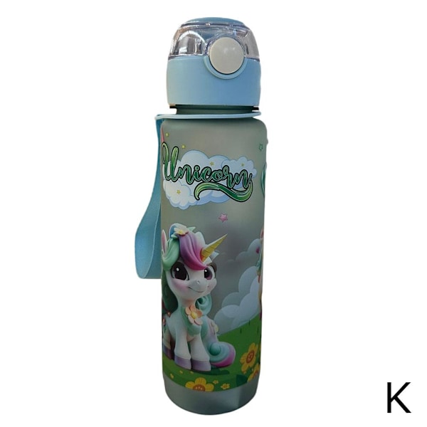 700ml Tecknad Plast Vattenflaska Söt Rymdflaska - Fri Hög Tem Frosted Green 700ml