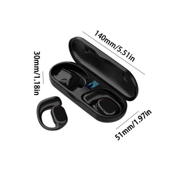 Trådlösa Bluetooth hörlurar Sporthörlurar Öronkrok Running black one-size