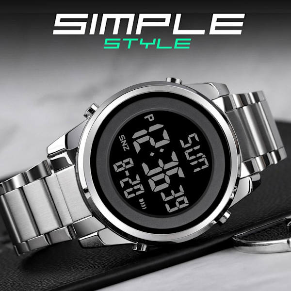 Skmei Simple Business Watch för män Multifunktionell stålremsa Wa Black One size