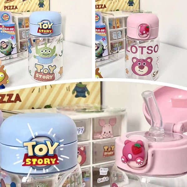 400ml Söt Treögd Pojke Vattenkopp För Kvinnor, Snygg Sugrörskopp, Jordgubbsbjörn För V0B0 pink 400ml