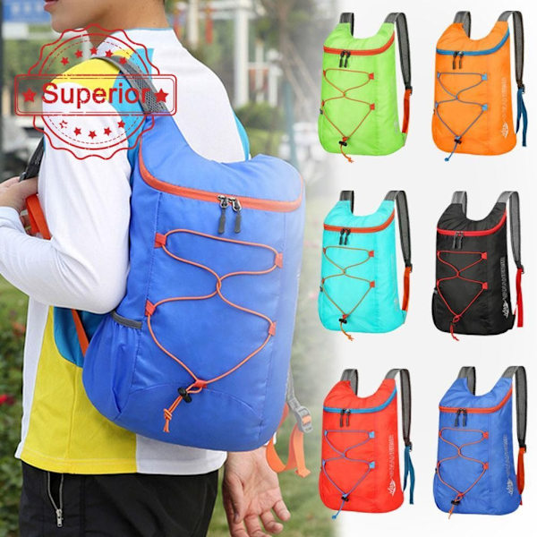 Bergsklättringsväska Resa Lättvikts Hopfällbar Vattentät Sport Solid Utomhus Stor Ryggsäck A6s7 Orange 1pcs