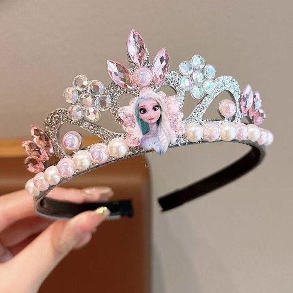Prinsessa Tecknad Liten Flicka Håraccessoarer Krona Barn Pannband PinkA 1pcs