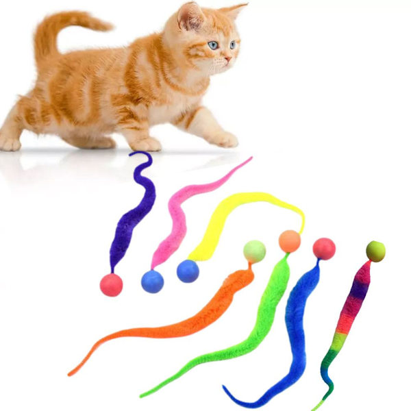 Studsboll för katt, Interaktiva kattleksaksbollar Studsboll med svans, Studsboll med svans Kattleksaker, Kattboll för Innekatter, Kattleksaksbollar, Ka pink 1pcs