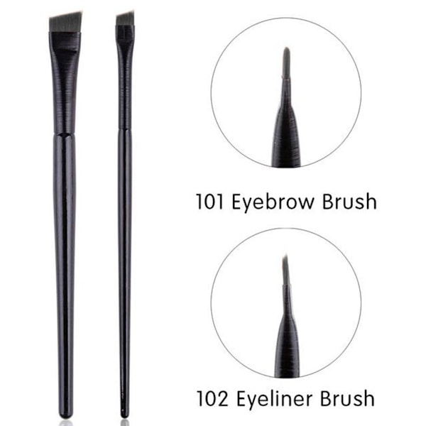 Ultratunn Professionell Sminkverktyg Portabel Liten Vinklad Ögonbrynsborste Eyelinerborste Ögonbryns Eyelinerborste blackB A102