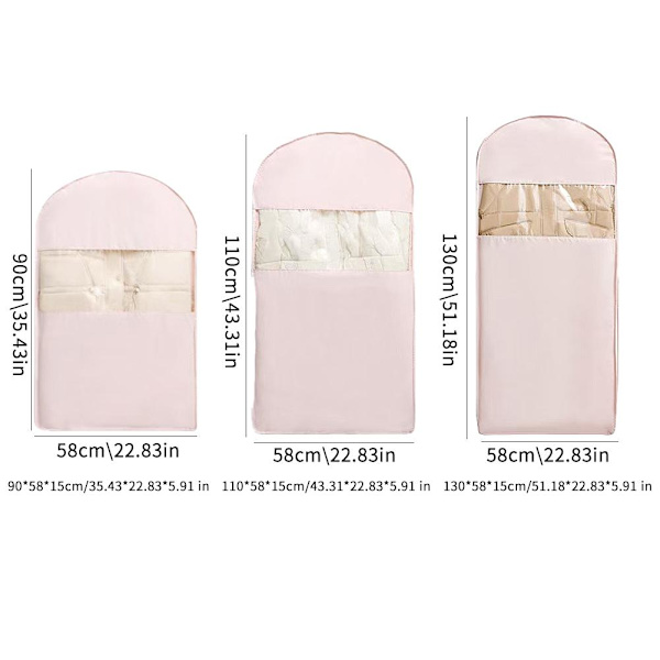 Utrymmesbesparande hängande klädpåse med självkomprimerande dragkedja HET Pink L