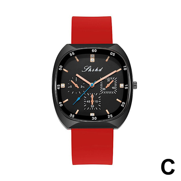 Silikonarmband Kvarts Klocka Dam Fyrkantig Elegant Klocka Dam K Red One size