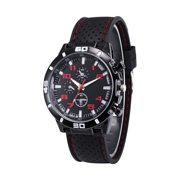 Herrklockor Sport Armbandsur Pojke Armé Silikonarmband Kvarts Billig Herrklocka ⛄ red One-size