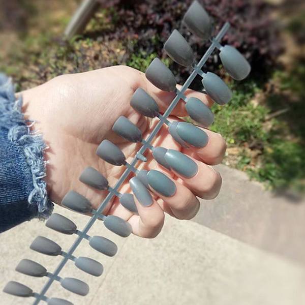 24 st Enfärgade Falska Nagelremsor Långa Balett Nagelremsor; Y9 24pcs