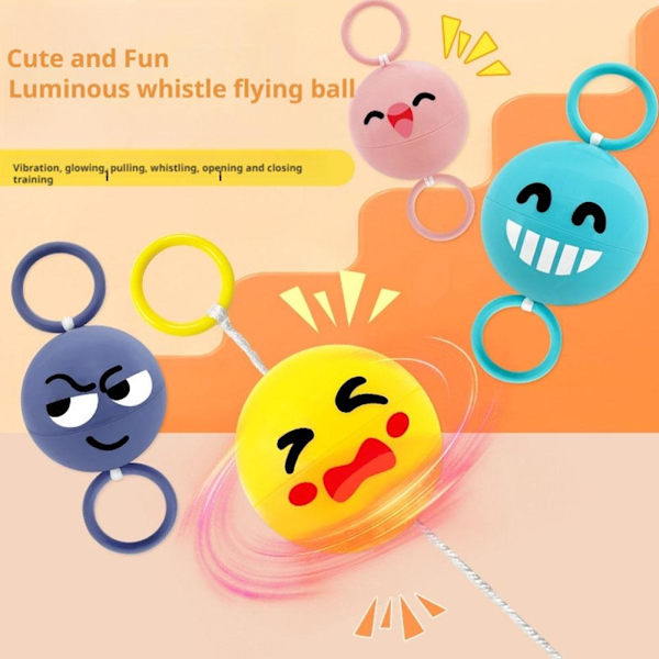 Roterande Lysande Visselpipa Flygande Boll Leksak Dragande Svänghjul Blixt Barn Visselpipa Boll duckling 1pcs