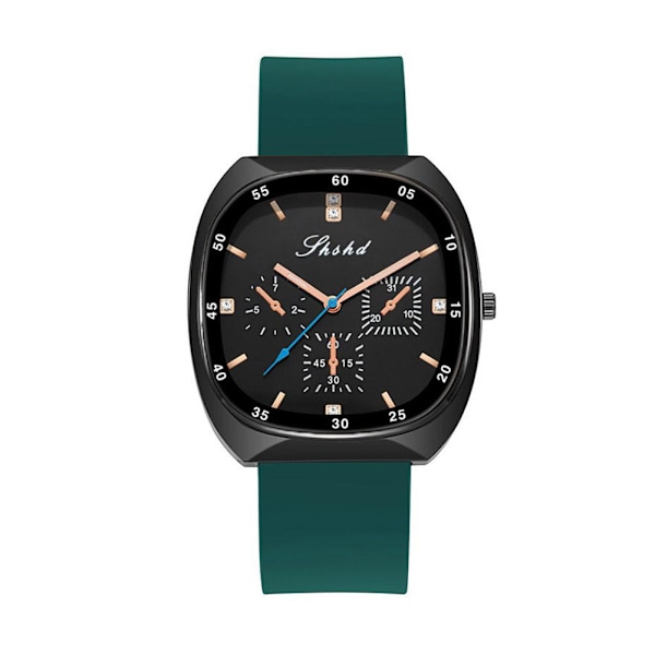 Lyxigt Silikonarmband Mode Dam Vattentät Klocka Unisex För Män Kvinnor Mode Koreansk O6f1 Green One size