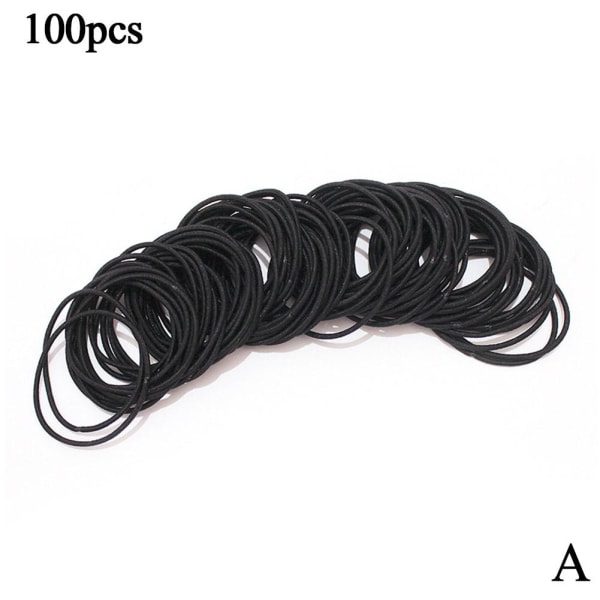 Hög elastisk gummiband hårsnöre färg tjej hästsvanshållare black one-size