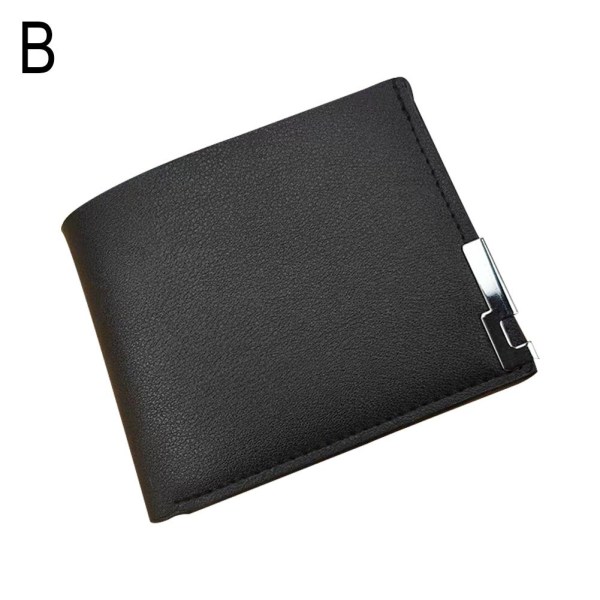 Ny kort horisontell plånbok för män, multifunktionell. W1 Black 1size