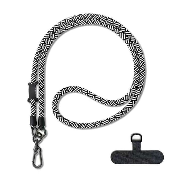 Justerbar Längd Mobiltelefon Halsband Snodd För iPhone 13 15 Pro 14 Max.UK black white 10mm