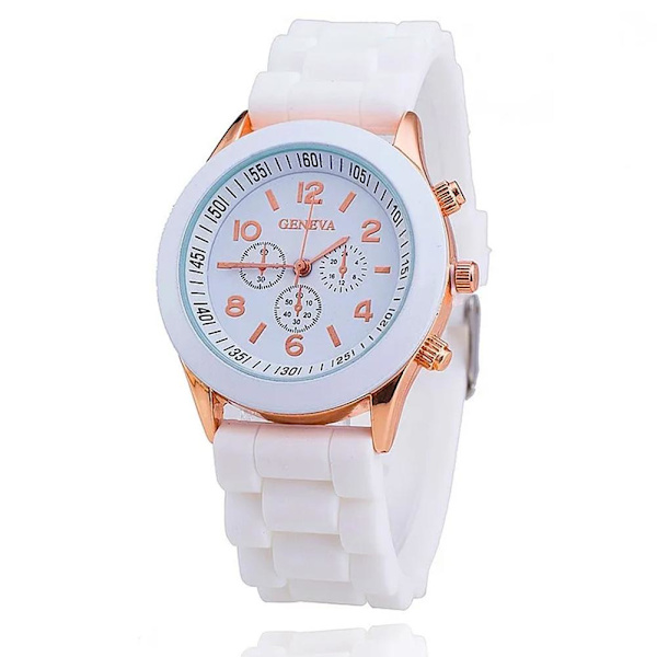 Färgad Jelly Quartz Silikonklocka Damklocka Present Jelly Armbandsur Student Dam F1W9 White One size