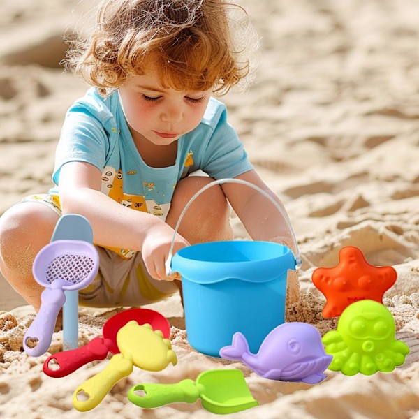 8 st/set Barnens Strandleksaker För Grävning Sand Lek Vatten Utomhus Strandaktiviteter A4M6 Gray 1set