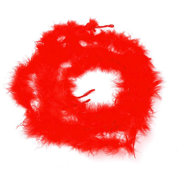 Kalkonfjäderremsa Fluffig Boa 2M Dam Party Bröllopsdekor DIY Hantverk. red one-size