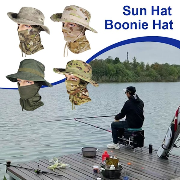 Camo solhatt med huvudduk, UV-resistent solhatt för jordbruk L Ash grey 1size
