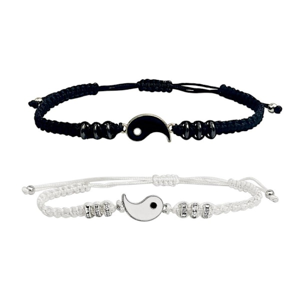 Tai Chi Flätat Armband Par Snöre Handvävt Handrep O7b3 sliver onesize