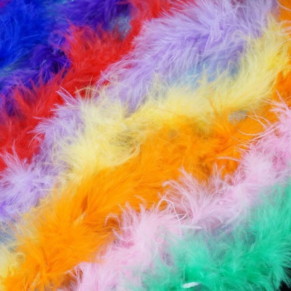 Kalkonfjäderremsa Fluffig Boa 2M Dam Party Bröllopsdekor DIY Hantverk. red one-size