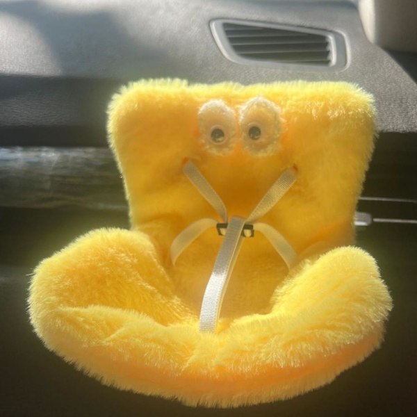 Bilsäkerhetssäte tecknad plyschdocka dekoration ornament^ Yellow One size