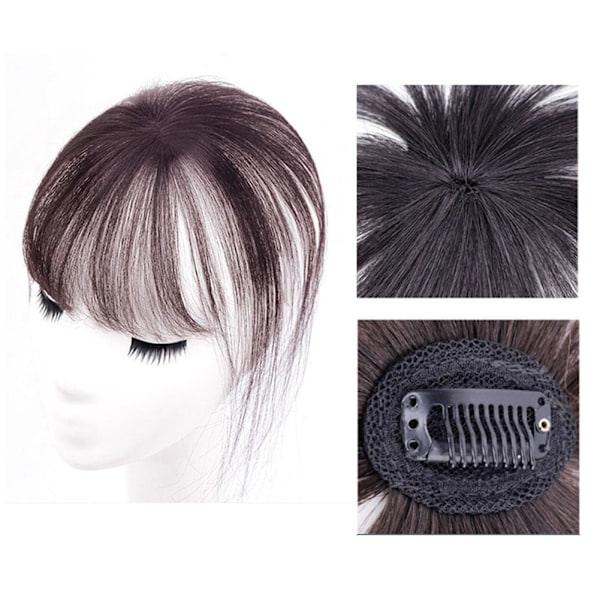 Falsk lugg, fashionabla 3D-luftluggar, hårpatch, peruklugg, het I3 O5K1 K8J9 Dark brown One-size