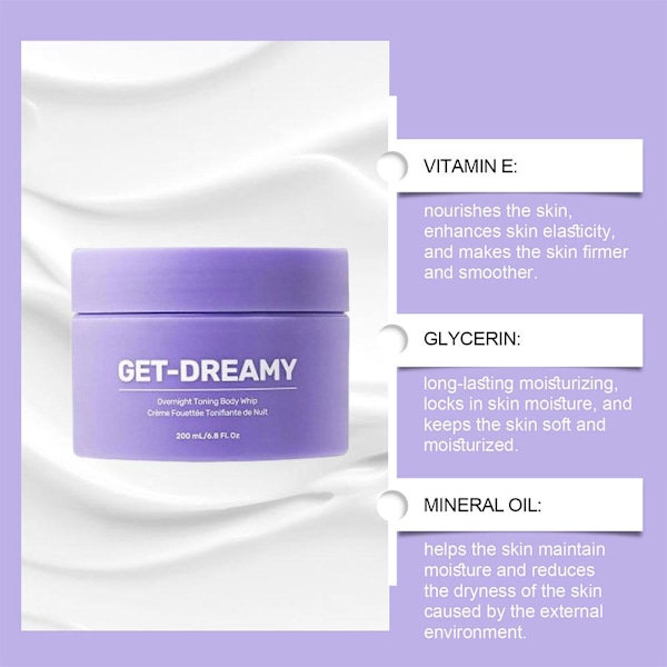 3 st GET-DREAMY Overnight Toning Body Whip 200 ml Kroppsfirm