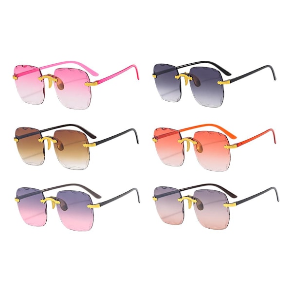 Nya Ramlösa Solglasögon med Skurna Kanter, Dam Solglasögon, Hög Definition, Lätta, UV-säkra N1u9 pink 1PC