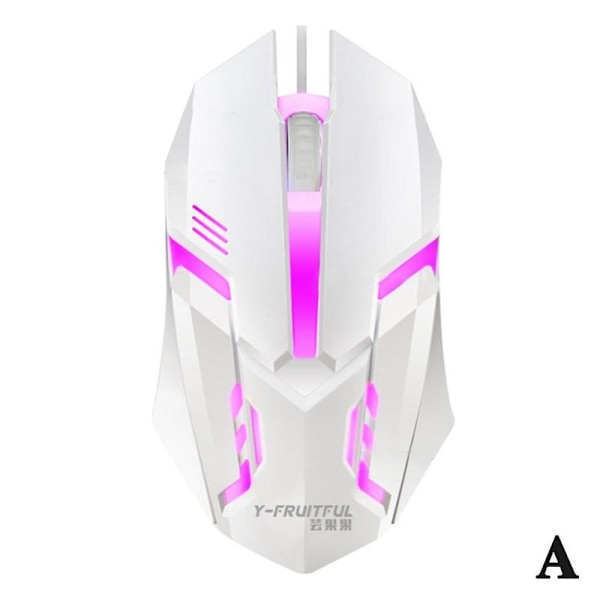 Gamingmus med 7-färgs LED-bakgrundsbelysning Ergonomisk USB-gamingmus W white One-size