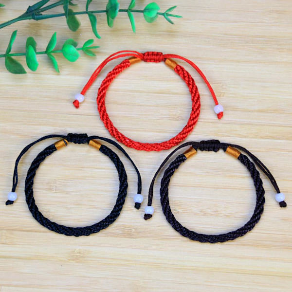 Armband Handvävt Etnisk Stil Manliga och Kvinnliga Älskares Rep Röd Födelseår D6N5 Red One size