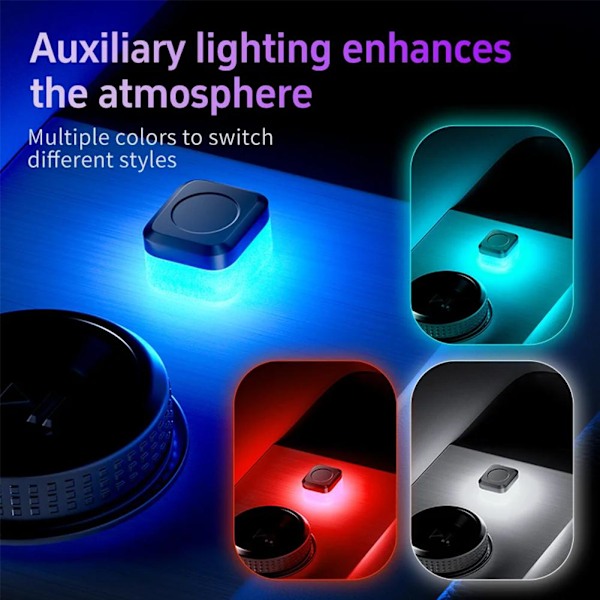 Mini USB Sensor Lampa Bil Interiör LED Ljus Kontroll Atmosfär Ljus- A 1pcs
