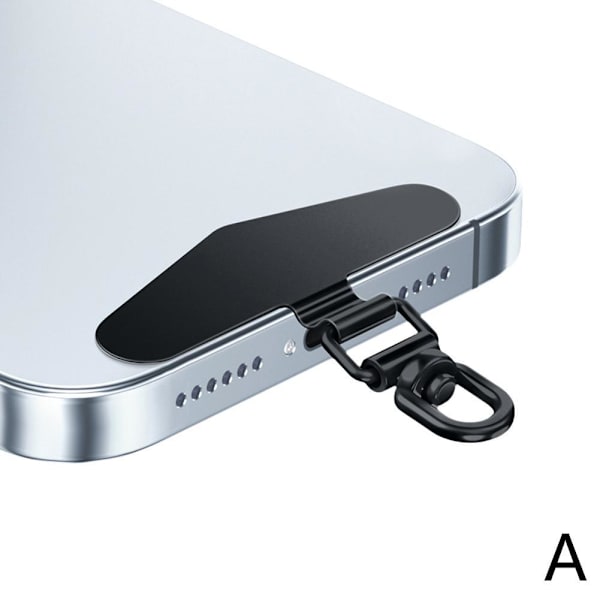 360° Roterbart Mobilskal Hängande Rep Fäst För Mobiltelefon Packning C7G7 silver 1pcs