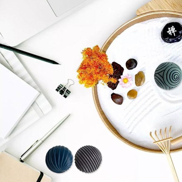 Mini Zen Trädgårdsstämpel Sfärer för Skrivbord Automatisk Skrivbord Zen Trädgård Stämpel Sfär Q7H8 A 1pcs