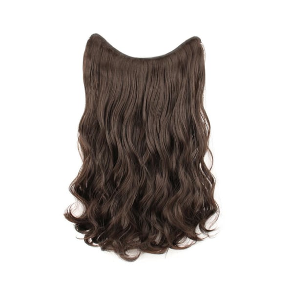 Lång lockig och vågig peruk för kvinnor dam brown black 60CM
