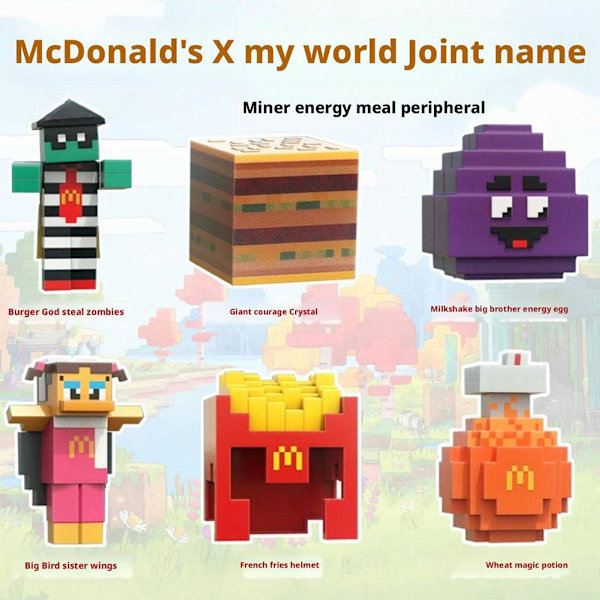 Spel Minecraft Byggkloss Leksak Plast Mini DIY Byggkloss hamburger 1pcs/Without Cdk
