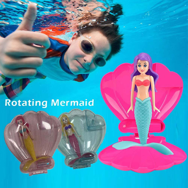 Dykning Roterande Stigande Sjöjungfru Set Barn Pool Lek Skatt H Pink 1pcs