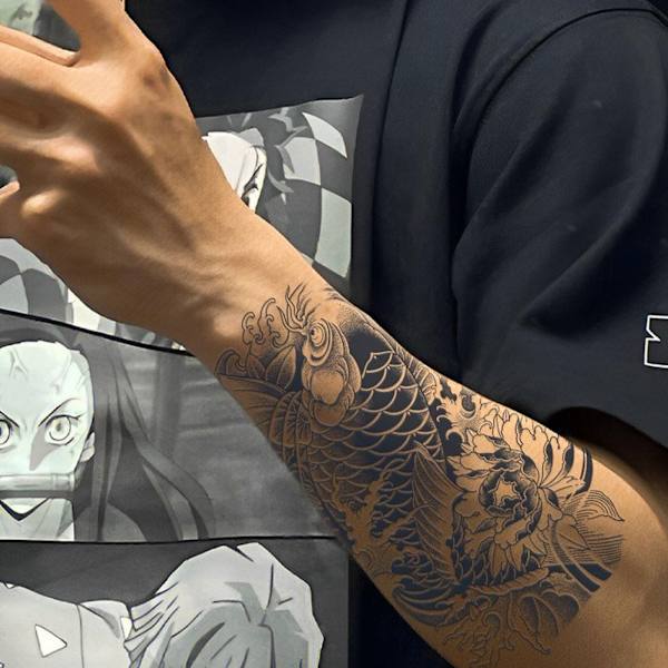 Japanska Tatuering Dekaler Vattentäta Blomma Arm Tatuering Dekaler Traditionella Tatuering Dekaler style 2 1pcs
